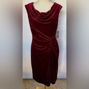 NEW w/TAGS Vince Camuto Velvet cowl neck bodycon dress w/side ruche Size 12